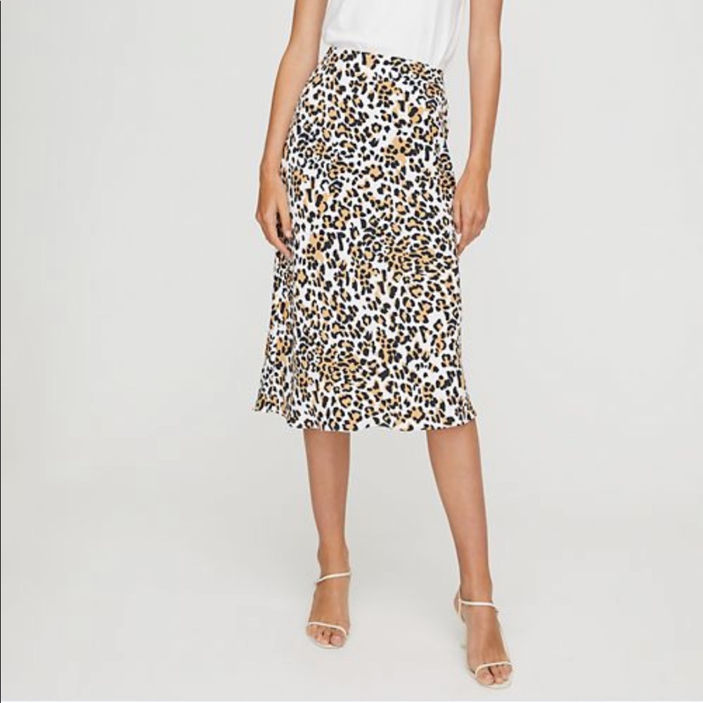 Aritzia Babaton Leopard Slip Skirt